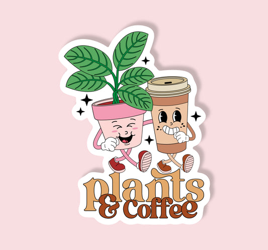 Plants & Coffee Sticker