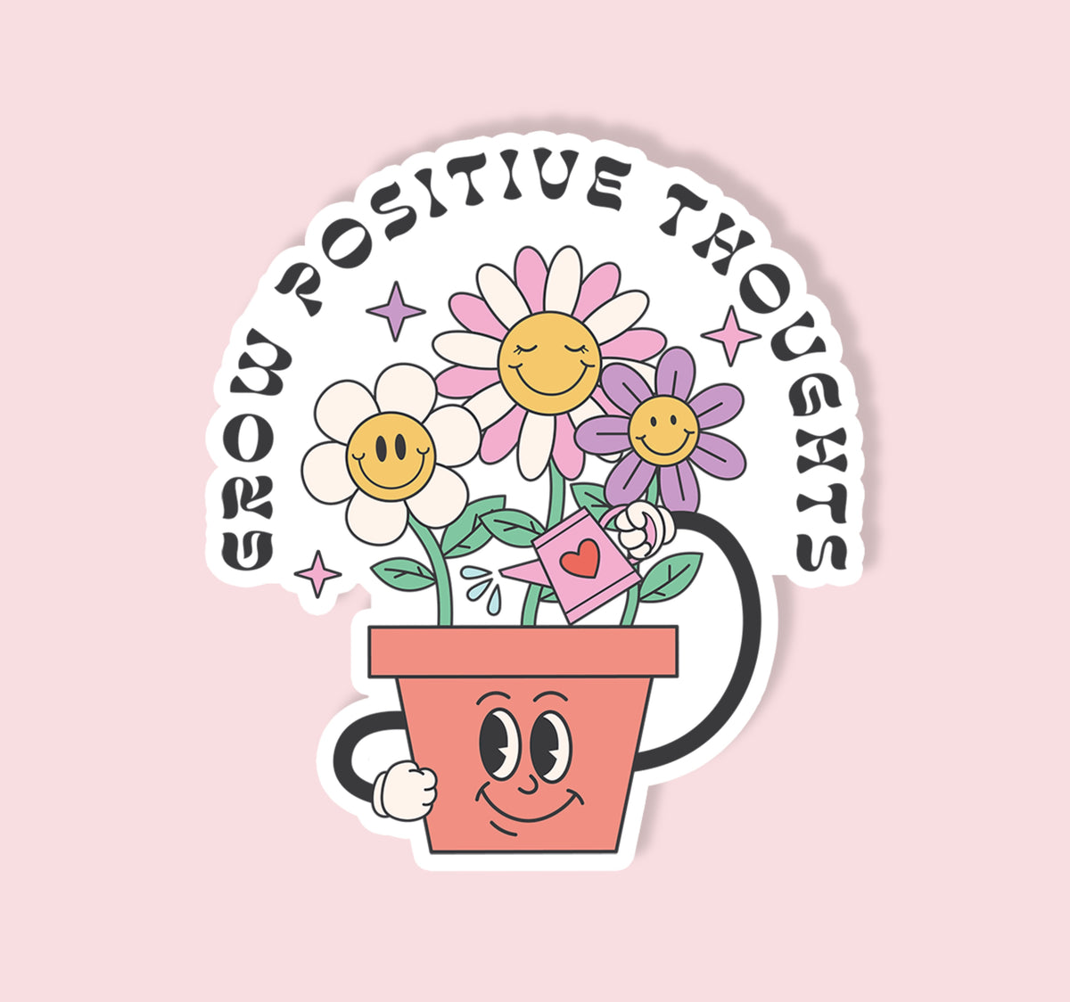 Positive Sticker Growing Grow Positive Thoughts Sticker – Urban Brew Coffee