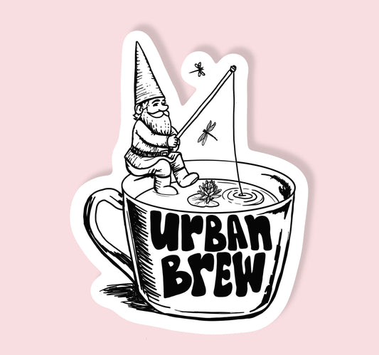 Urban Brew Gnome Coffee Sticker