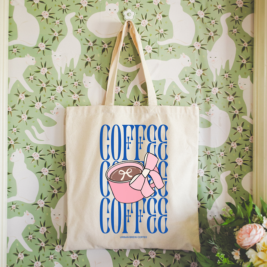 Urban Coffee Bow Tote Bag